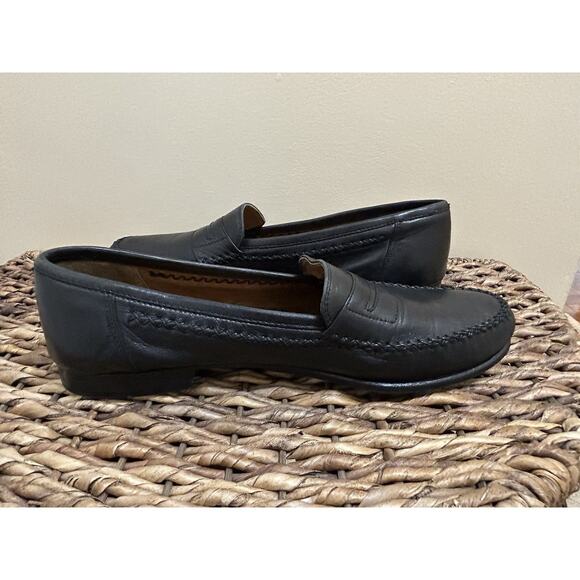 Salvatore Ferragamo Penny Loafers Sz 9.5 Black Leather Slip On Dress Shoes mens main image 6
